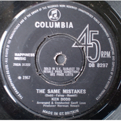 Ken Dodd The Same Mistakes Vinyl 7" USED