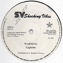 Capleton Warning USED VINYL 12INCH 45 RPM SINGLE