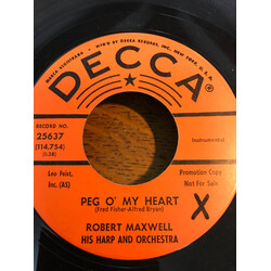 Robert Maxwell, His Harp And Orchestra Peg O' My Heart / Little Dipper USED VINYL 7INCH 45 RPM SINGLE PROMO