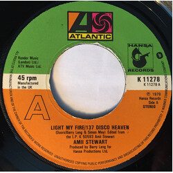 Amii Stewart Light My Fire / 137 Disco Heaven USED VINYL 7INCH 45 RPM SINGLE STEREO