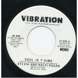 Sylvia Robinson / Ralfi Pagan Soul Je T'aime USED VINYL 7INCH 45 RPM PROMO STEREO MONO