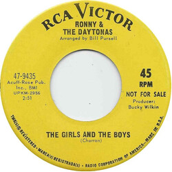 Ronny & The Daytonas The Girls And The Boys USED VINYL 7INCH 45 RPM SINGLE PROMO