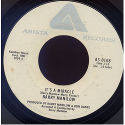 Barry Manilow It's A Miracle Vinyl 7" USED