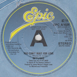 Mtume You Can't Wait For Love USED VINYL 7INCH SINGLE 45 RPM PROMO