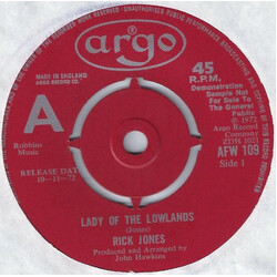 Rick Jones (6) Lady Of The Lowlands USED VINYL 7INCH 45 RPM SINGLE PROMO