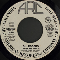 D. J. Rogers Trust Me (Part 1) USED VINYL 7INCH 45 RPM PROMO STYRENE STEREO MONO