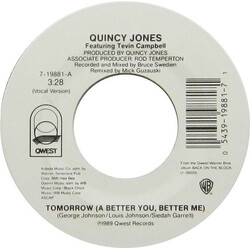 Quincy Jones / Tevin Campbell Tomorrow (A Better You, Better Me) USED VINYL 7INCH 45 RPM SINGLE