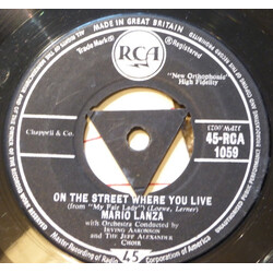 Mario Lanza / Irving Aaronson / Jeff Alexander Choir On The Street Where You Live / Younger Than Springtime USED VINYL 7INCH SINGLE