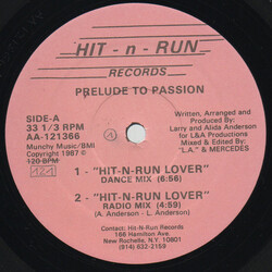 Prelude To Passion Hit-N-Run Lover USED VINYL 12INCH 33 S RPM