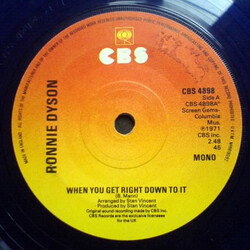 Ronnie Dyson When You Get Right Down To It / The More You Do It (The More I Like It Done To Me) USED VINYL 7INCH REISSUE STEREO MONO
