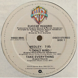 Eugene Record Medley: I Don't Mind / Take Everything USED VINYL 12INCH 33 S RPM STEREO
