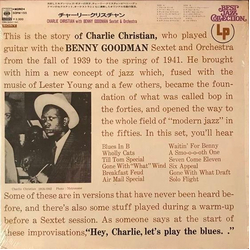 Benny Goodman And His Orchestra Benny Goodman Sextet Charlie Christian Charlie Christian With The Benny Goodman Sextet And Orchestra VINYL LP - Compil