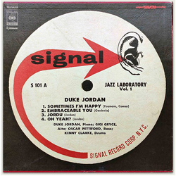 Duke Jordan Hall Overton Jazz Laboratory Series Vol. 1 & 2 / Signal! VINYL LP - Mono Reissue
