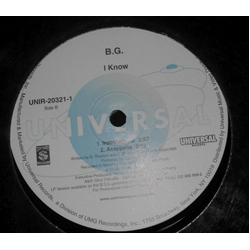 B.G. I Know VINYL 12" - Promo