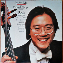 Johann Sebastian Bach Kenneth Cooper Yo-Yo Ma Sonatas For Viola Da Gamba & Harpsichord VINYL LP - Stereo