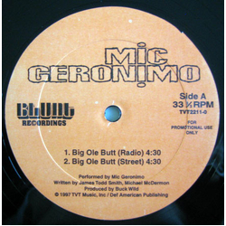 Mic Geronimo Big Ole Butt VINYL 12" - Promo