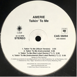 Amerie Talkin' To Me VINYL 12" - 33 ⅓ RPM Single Stereo