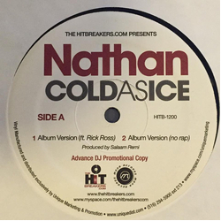 Nathan Cold As Ice VINYL 12" - 33 ⅓ RPM Promo