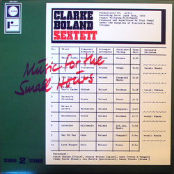 The Kenny Clarke - Francy Boland Sextet Music For The Small Hours VINYL LP - Reissue