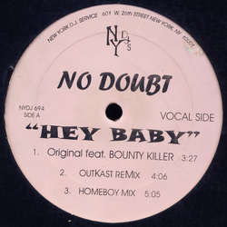 No Doubt Hey Baby VINYL 12" - Unofficial Release