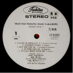 Mari Nakamoto That Old Feeling VINYL LP - Promo