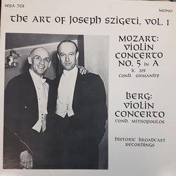Joseph Szigeti The Art Of , Vol.1 VINYL LP - Mono