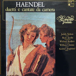 Concerto Vocale Georg Friedrich Händel Judith Nelson Konrad Junghänel René Jacobs Wieland Kuijken William Christie Duetti E Cantate Da Camera VINYL LP