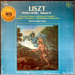 Franz Liszt Jerome Rose Piano Music Volume IV VINYL LP