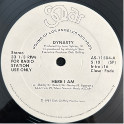 Dynasty Here I Am VINYL 12" - 33 ⅓ RPM Promo