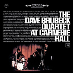 The Dave Brubeck Quartet At Carnegie Hall VINYL LP - Reissue Stereo US