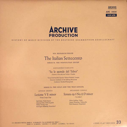 Alessandro Scarlatti Arcangelo Corelli Attilio Ariosti Su Le Sponde De Tebro / Lizione V E Minor / Sonata Op. 5 No. 12 D Minor VINYL LP - Mono