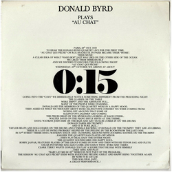 Donald Byrd Plays "Au Chat" VINYL LP - Mono