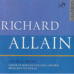 Choir Of Merton College Oxfo Richard Allain Choral Music CD