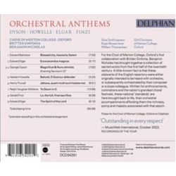 The Choir Of Merton College O Orchestral Anthems Elgar / Fi CD
