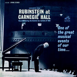 Arthur Rubinstein Highlights From Rubinstein At Carnegie Hall Vinyl LP